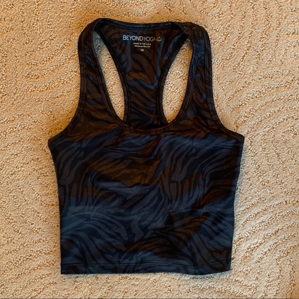 NEW beyond yoga zebra print crop top